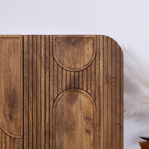 Vandana Crystal Design 4-door Newtro style <b>sideboard</b> in mango wood Moky 175 cm - Product Image 4