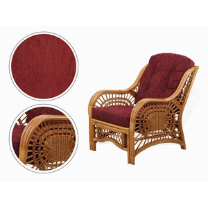 Ensemble de meubles de patio coloniaux faits à la main DreamCraft, 4 chaises en rotin naturel, canapé-lit, table basse en verre, style salon - Product Image 5