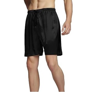 Shorts de nuit en soie pour homme, taille à cordon, en satin de soie respirant, 100% soie - Product Image 1