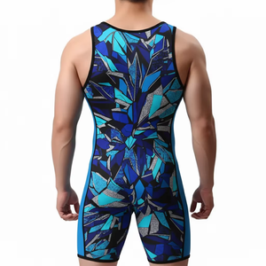 Custom High Quality Stretch Breathable Wrestling Singlet Men OEM ODM Custom Logo Sportswear Gym Training Compression Workout - Product Image 4