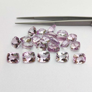 9x11mm AAA Grade Natural Pink Amethyst Faceted <b>Cushion</b> Checker Cut Wholesale Loose Gemstone for Jewelry Making Rings Pendant - Product Image 2