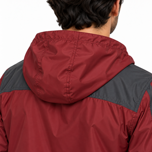 Unisex Maroon Windbreaker Tracksuit Hooded Full Sleeve Quick Dry Polyester/Cotton Sportswear Set <b>Lightweight</b> Summer Eco-Friendly - Product Image 4