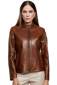 Chaqueta de Invierno para Mujer, Estilo Único, Cuero Genuino Acolchado, Transpirable, Manga Larga, Personalizable, de Alta Calidad, Resistente al Viento e Impermeable - Product Image 5