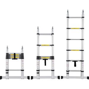 Scala Telescopica in Alluminio da 3,8 m, Leggera con Sistema di Retrazione a Pulsanti Multipli, Capacità 170 kg, Pieghevole da 8,5 m - Product Image 1