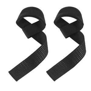 Sangles de musculation Geo Brother Co en coton, antidérapantes, avec boucle de fermeture, haute élasticité, équipement de fitness portable, unisexe, noir - Product Image 1