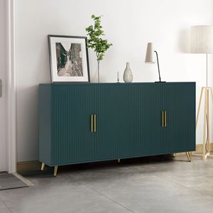 Mobile TV Blu Navy Regolabile con Armadietto Contenitore, Consolle TV in Legno per Soggiorno e Camera da Letto, Credenza - Categoria Prodotto - Product Image 3