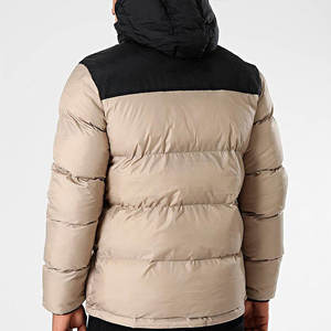 Blouson d'hiver matelassé à capuche pour homme, bicolore, épais et chaud, pour l'extérieur, en duvet alternatif, vente en gros - Product Image 2