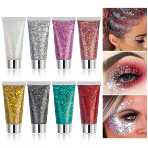 เจลกลิตเตอร์โฮโลแกรม 8 สี เนื้อหนา ใช้ได้หลากหลายสำหรับใบหน้าและร่างกาย เหมาะสำหรับงานเทศกาลและปาร์ตี้ - Product Image 4