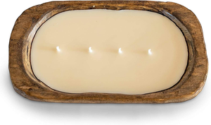 Vente directe usine – Bougie en cire de soja artisanale, faite à la main et sculptée, dans un bol en bois de taille moyenne, pour la décoration intérieure - Product Image 4