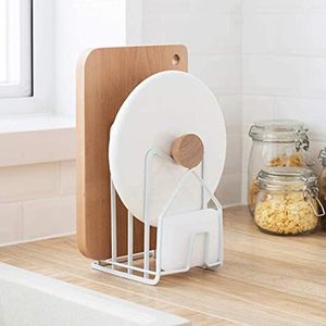 Support de rangement minimaliste pour planche à découper et couvercles de casseroles, blanc - Product Image 5