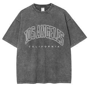 T-shirt Homme Streetwear en Coton 230g Délavé à l'Acide, Coupe Oversize Rétro, Effet Usé Vintage - Product Image 6