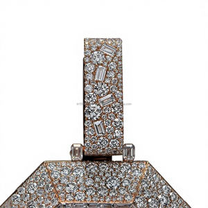 IGI/GIA <b>Lab</b> Grown Vintage 10k Rose Gold Wedding/Engagement Pendants Cut Diamond Unisex for Hip-hop Style Rap Jewelry - Product Image 2