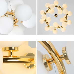 Plafonnier led suspendu composé de boules de verre, design moderne, éclairage d'intérieur, luminaire décoratif de plafond, idéal pour un salon - Product Image 5