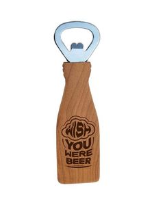 Ouvre-bouteille en acier inoxydable avec manche en bois naturel, compatible lave-vaisselle, pour bouteilles de bière et de soda, gravure au laser de logo personnalisé, bar - Product Image 3