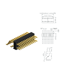 Conector Metálico Dorado de Doble Fila con Pines de 1.27mm para Accesorios Electrónicos - Product Image 6