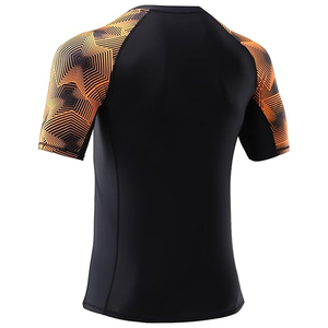 OEM Men Rash Guard Compression <b>T</b> Shirt Short Sleeve Swim Shirt UV Protection Custom Logo Wholesale Bulk - Product Image 2