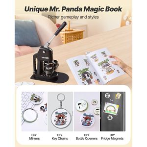 Macchina per la creazione di bottoni 3-in-1 da 1.26/2.28/2.95 pollici, 300 pezzi, con taglierina per bottoni in plastica e circolare, e libro magico di ricambi per bottoni - Product Image 5