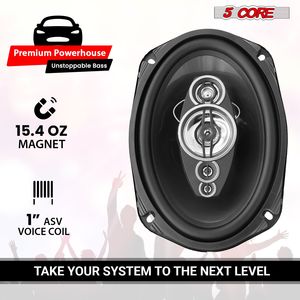 Coppia di Altoparlanti Coassiali a 2 Vie 5Core 6x9 per Auto, 800W 4Ohm con Super Tweeter per Miglioramento Audio Veicolare - Product Image 3