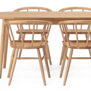 Minimalist Design 4-Seater Rectangular Dining <b>Table</b> with Teak Wooden Frame <b>for</b> Home Furniture Decoration - Product Image 5