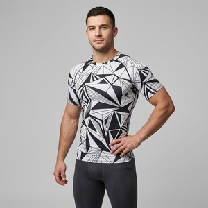 Custom Compression Fitness Shirt Men Half Sleeve Gym Training Running Athletic Performance Sportswear - Product Image 5