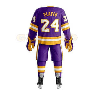 Dernier design, uniforme de hockey sur glace de haute qualité, nouvelle arrivée, logo personnalisé, manches courtes, 100% polyester - Product Image 5
