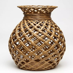 Vase en rotin tressé à la main avec bord évasé pour plantes artificielles, décoration intérieure, disponible à prix de gros. - Product Image 4