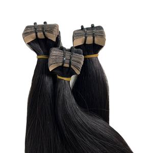 CDYHAIR Extensions de cheveux humains vietnamiennes à bandes, lisses naturelles, qualité supérieure, double trame machine, texture ondulée douce et fluide - Product Image 1