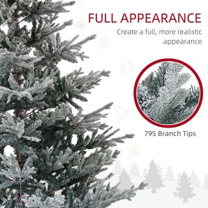 Albero di Natale Artificiale in Pino Nordico da 180 cm con 795 Punte Innevate, Facile da Montare, Albero Natalizio con Supporto Pieghevole in Metallo - Product Image 4