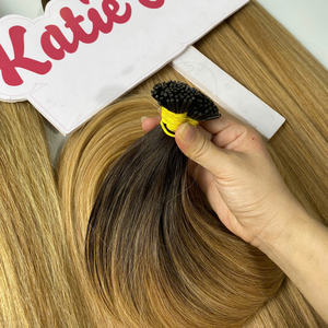 Extensions de cheveux brunes cendrées à double trame, résistantes à la chute, à pointe plate I-Tip, 22 pouces, 24 pouces, 100% vierges, cuticules alignées, vente en gros d'usine - Product Image 2