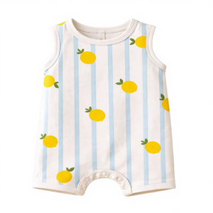 Traje sin Mangas para Bebé, 65% Poliéster, 35% Algodón, Tejido Jersey Sencillo, Suave, Transpirable, Agradable para la Piel, Ropa de Verano, Unisex - Product Image 1