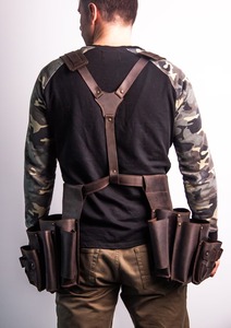 Leather <b>Tool</b> <b>Belt</b> With Multiple Pockets For <b>Tools</b> And Screwdrivers Workwear Accessory - Product Image 5