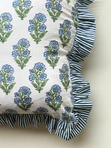 Housses de coussin à volants imprimées à motifs floraux style ferme, avec fermeture éclair dissimulée, pour coussins bohèmes ou décoratifs d'extérieur - Product Image 2