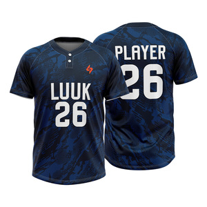 เสื้อเบสบอลผู้ชาย LUUK พิมพ์ลายตามสั่ง คอวี แขนสั้น ผ้าโพลีเอสเตอร์ดูดซับความชื้น ชุดยูนิฟอร์ม ปรับแต่งชื่อและหมายเลขผู้เล่นได้ - Product Image 4