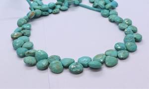 Perles de turquoise naturelle d'Arizona facettées en forme de cœur, taille 7 à 8 mm, qualité supérieure, pierres précieuses authentiques de turquoise d'Arizona. - Product Image 3