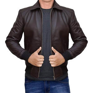 Chaqueta de piel de oveja auténtica de nuevo diseño del fabricante, estilo urbano, cuello alto, color sólido, chaqueta de invierno para hombre - Product Image 1