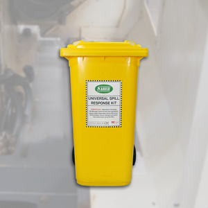 240L Universal Spill Kit with Wheelie <b>Bin</b> – <b>Large</b> Capacity Hazardous Chemical Spill Response Kit, Industrial Absorbent Spill Kit - Product Image 3
