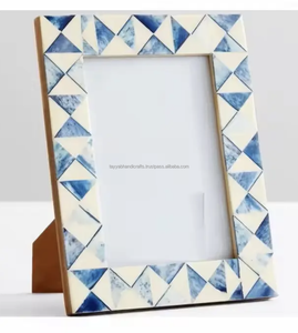 Cadre photo en nacre au design classique et moderne avec incrustation d'os, décoration intérieure américaine - Product Image 5