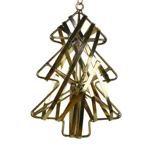 Adorno Colgante de Alambre Metálico Dorado para Árbol de Navidad con Diseño Abstracto Envolvente, Perfecto para Decoración Festiva Navideña - Product Image 4