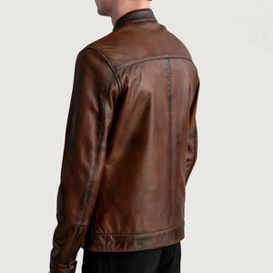 OEM/ODM Service Low MOQ Men's <b>Biker</b> <b>Jacket</b> Full Sleeve Heavyweight Low Price Factory Direct Supply Men's Leather <b>Jacket</b> - Product Image 5