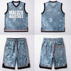 Uniformes de Baloncesto Personalizados al por Mayor, Sublimación Completa, Impresión Digital, Camiseta y Pantalones Cortos para Hombre, Uniforme Deportivo sin Mangas - Product Image 6