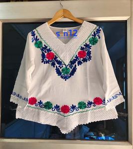 Top de fiesta de verano para mujer, Top 100% de algodón con bordado de trabajo, patrón a cuadros, tejido por fabricante indio, exportación mundial, 2017 - Product Image 1