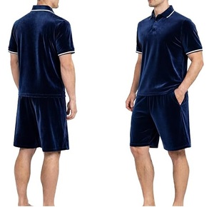 Conjunto Deportivo de Verano de 2 Piezas para Correr, Camiseta Polo y Pantalones Cortos de Felpa, Ropa Deportiva Transpirable para Gimnasio - Product Image 2