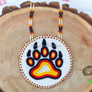 -Collier de perles de rocaille en verre couleurs assorties bijoux de patte d'ours spirituelle or motif géométrique anniversaires - Product Image 2