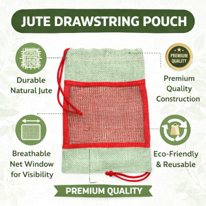 Custom Logo Eco-Friendly Jute Mesh <b>Pouch</b> Bag Biodegradable <b>Drawstring</b> Sack Silk Screen Printed Fruit Gift Spice Packaging - Product Image 3