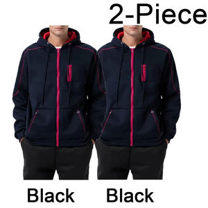 Men's Hoodie <b>Black</b> White Green Red Hooded Color Block Fleece Cool Casual Winter Clothing Hoodies For Men - Product Image 2