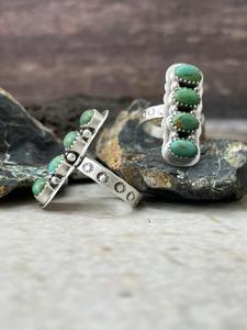 Handmade Kingman Turquoise <b>Adjustable</b> <b>Ring</b> Sterling Silver Southwestern Boho Statement Jewelry Artisan Gemstone Gift for Her - Product Image 2