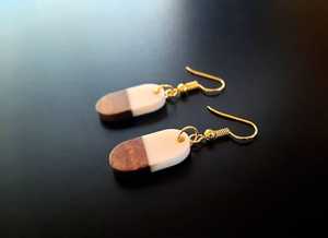 MN EXPORTS Handmade Wood Resin <b>Drop</b> Earrings Natural Boho Jewelry Lightweight Artisan Statement Fashion Gift Women Premium - Product Image 2
