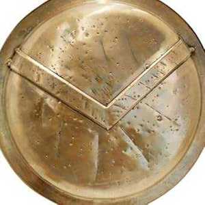 Bouclier Spartan artisanal en acier doux, finition cuivre antique, bouclier rond de guerrier grec pour cosplay médiéval et décoration intérieure - Product Image 3