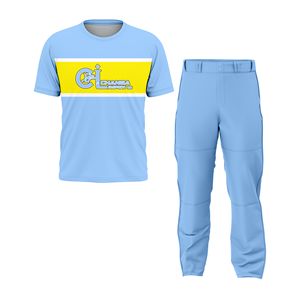 Ensemble d'uniformes de softball personnalisés à manches courtes rouges |   Pantalons en jersey sublimés |   Respirant et à séchage rapide |   Fermeture éclair sur le devant |   Nom de l'équipe | - Product Image 1