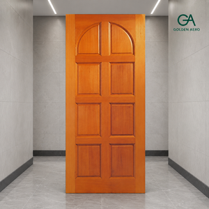 Porte de grange en bois massif de style transitionnel avec panneau arqué, finition pour la décoration intérieure des chambres d'appartement, design contemporain GA-21S - Product Image 3